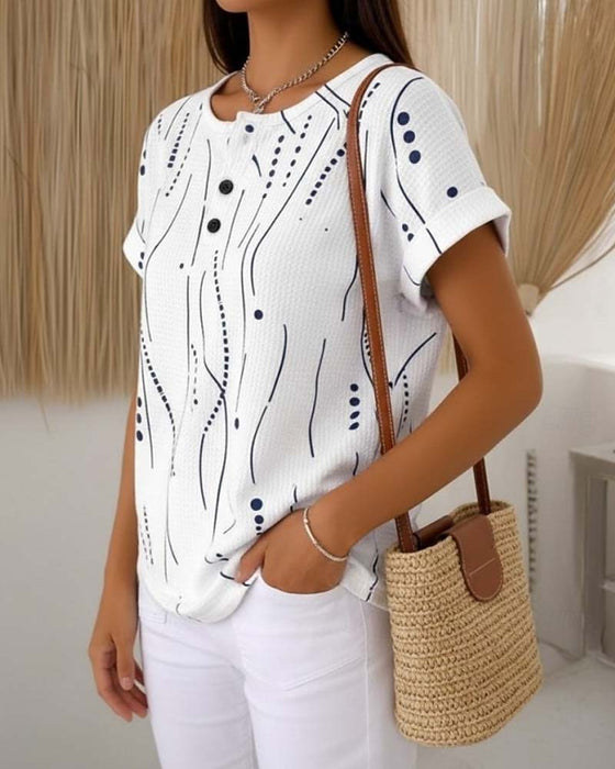 T-Shirt Col Rond Manches Courtes