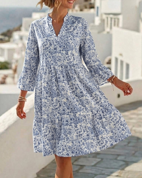 Robe Fleuri Col V Gâteau
