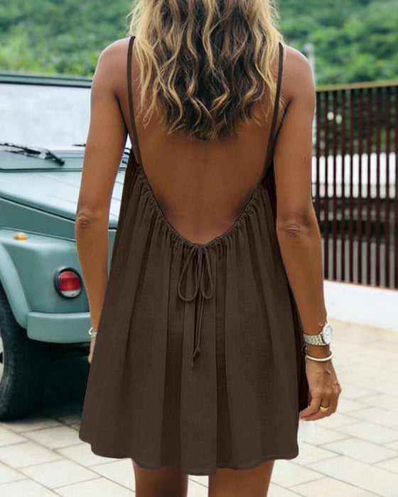 Robe Courte Ample Dos Nu Bretelles