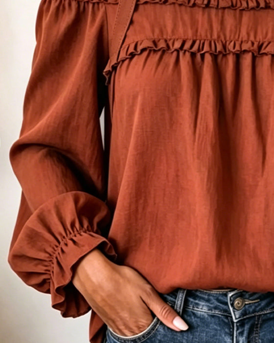 Chemisiers Off-Shoulder Bretelle Spaghetti Manche Bouffante