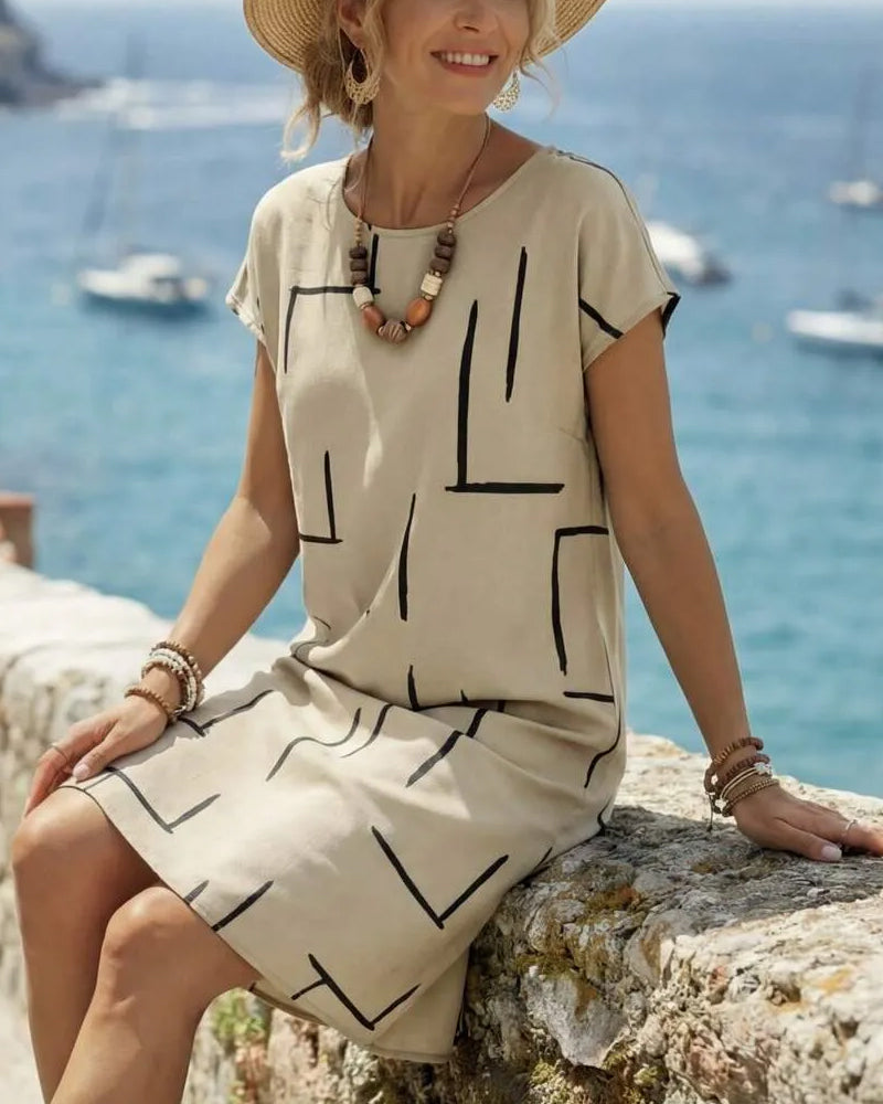 Robe Femme Été Décontracté Imprimé Col Rond