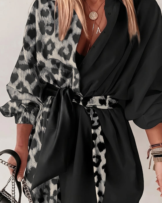 Robe Léopard Patchwork Attacher