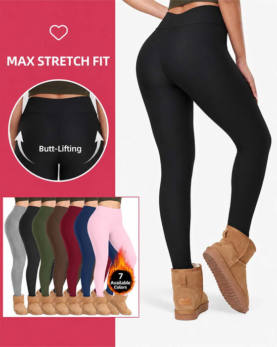 Leggings D'hiver Épais Taille Haute Chauds Pantalons De Yoga