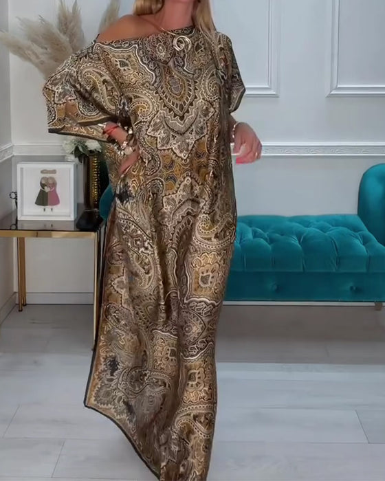 Robe Une-Épaule Asymétrique Hors-Épaule Vacances Maxi
