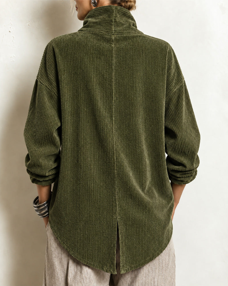 Manteau Col Roulé Bouton Lâche