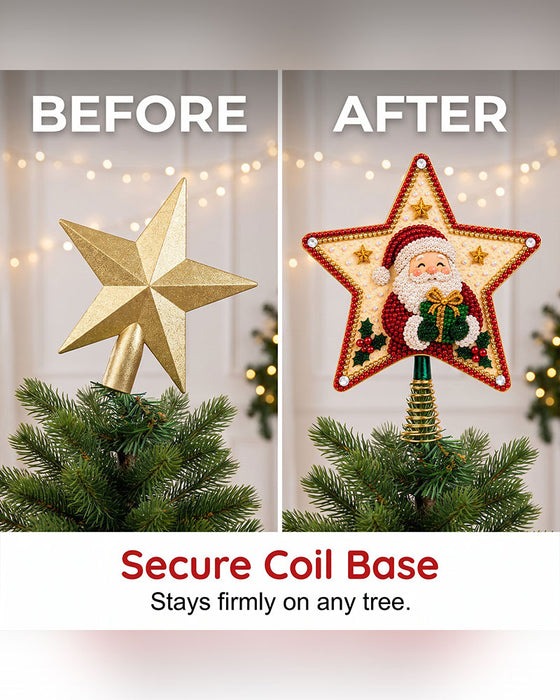 DIY Étoile À Cinq Branches Peinture Diamant Sommet De Sapin De Noël