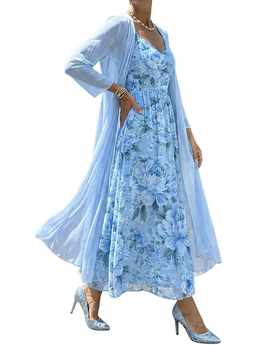 Set Imprimé Floral Robe Deux Pièces