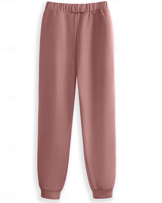 Pantalon décontracté en polaire imprimé lettres