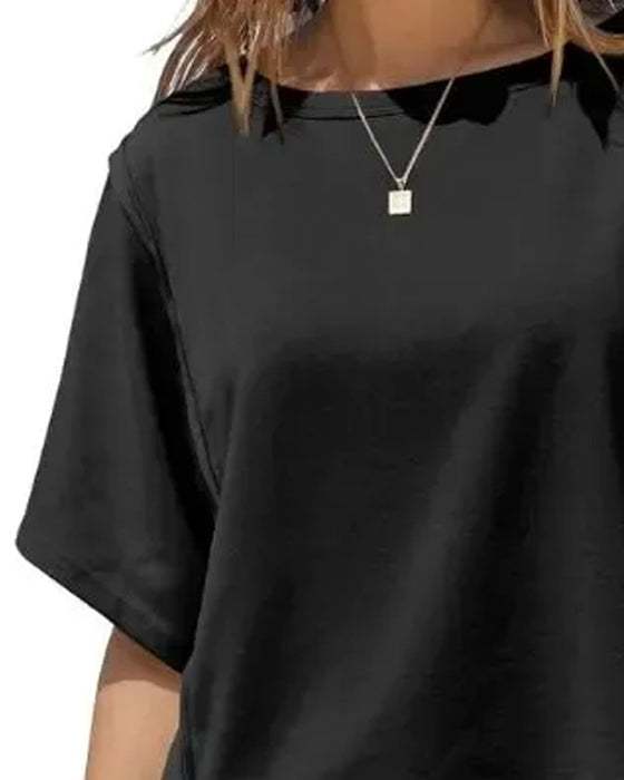 T-Shirts Court Drop Épaule Ample