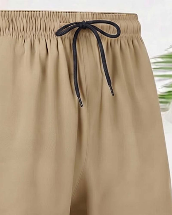 Short Cordon Fermeture Éclair Taille Élastique