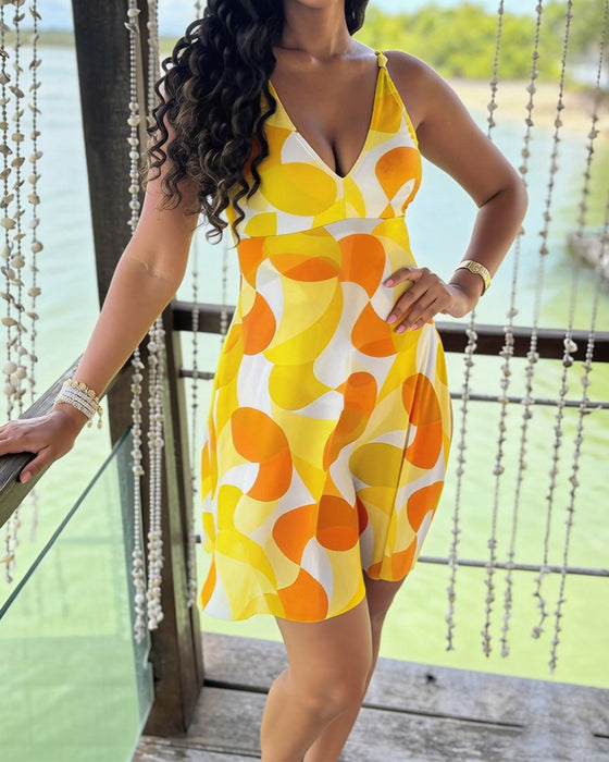 Une-Pièce Pois Imprimé Nouer-Devant