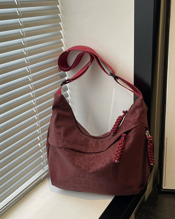 Sac Imprimé Léopard Suède Femme