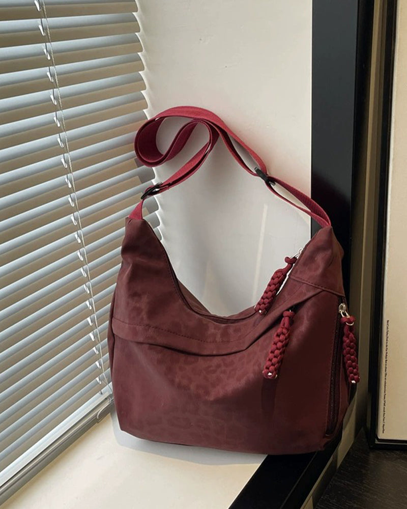 Sac Imprimé Léopard Suède Femme