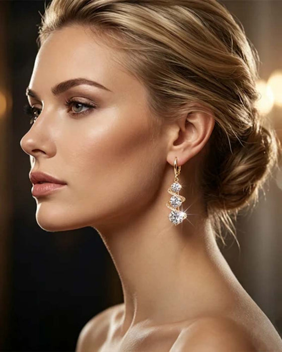 💎👗 Boucles D'oreilles Spirale Et Goutte Asymétriques ✨