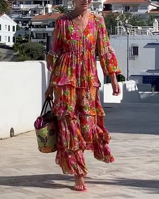 Robe Volantée Col V