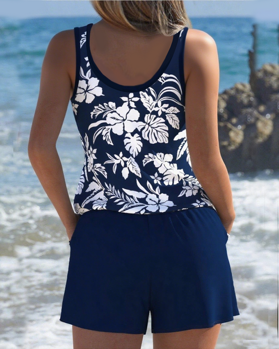 Maillot de Bain Deux Pièces Style Décontracté de Vacances