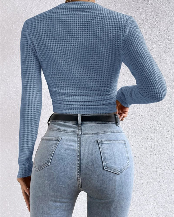 Haut Slim Fit Polyvalent Manches Longues