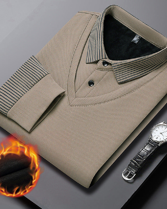 ⏳Offre Limitée 50% De Réduction💥Chemise À Rayures À Revers Effet Deux Pièces