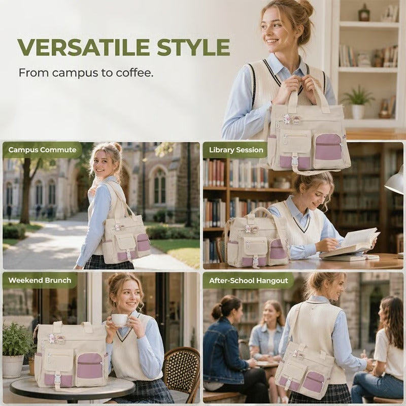 Sac Spacieux Toile Tote Compartiments