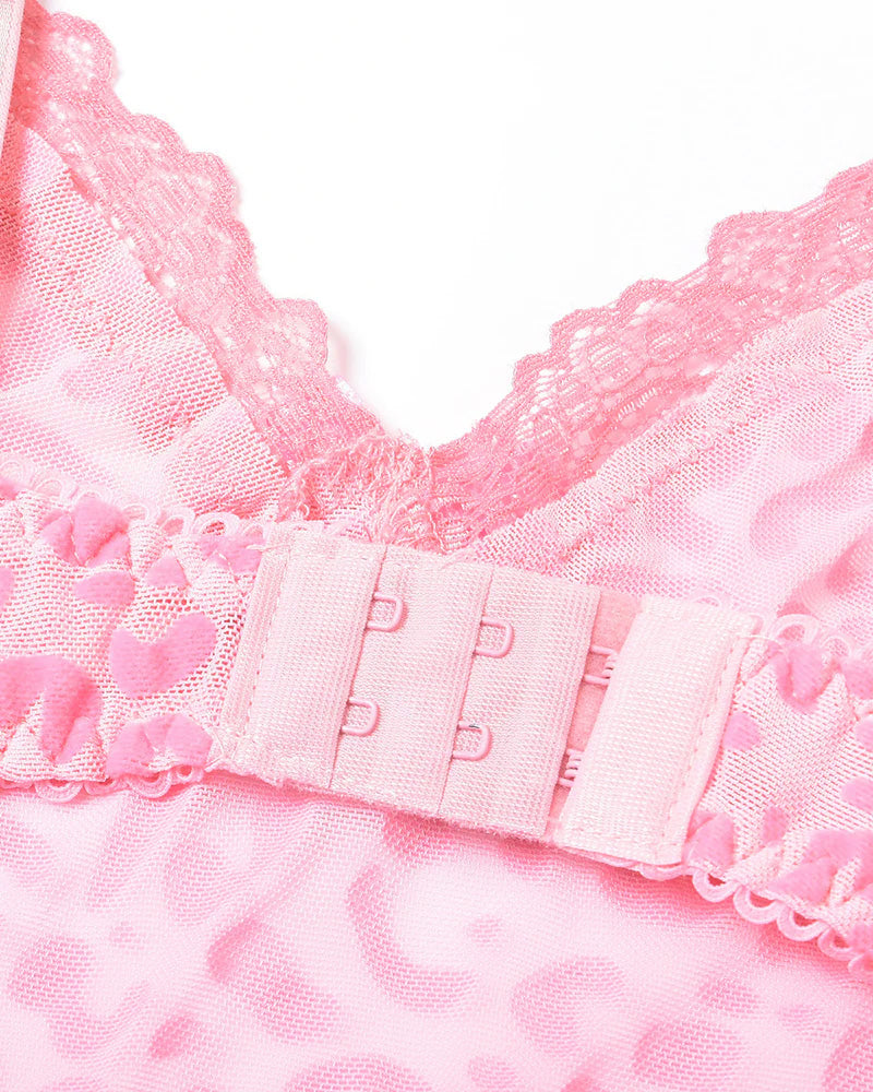 Robe Transparente Maille Serrée Jarretelles