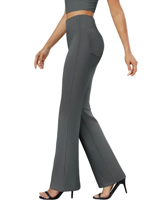 Pantalon Couleur Unie Évasé