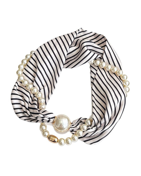 Collier Long Orné De Perles Soie