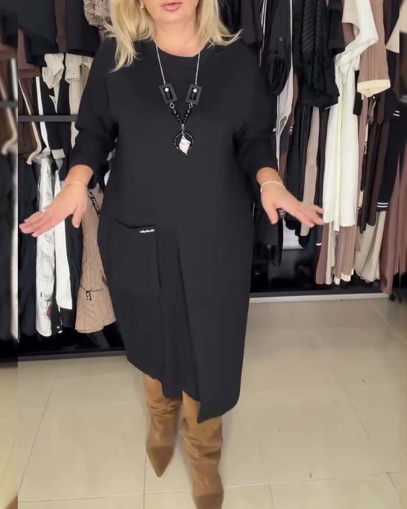 Robe Col Rond Coupe Ample Uni