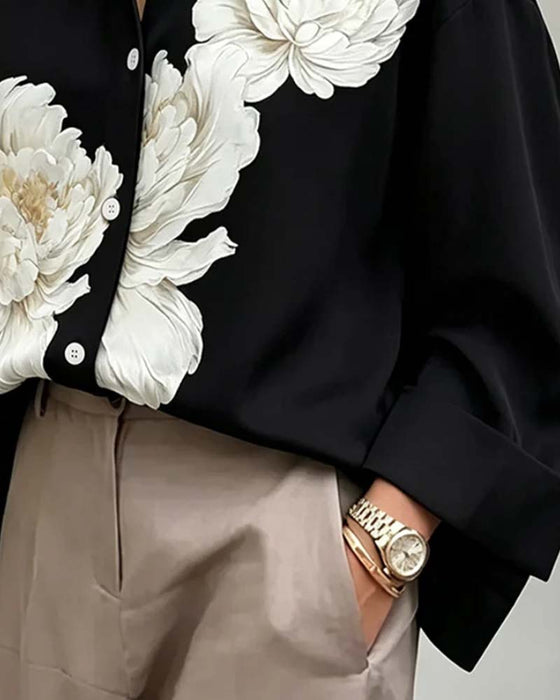 Chemise Imprimé Floral Revers