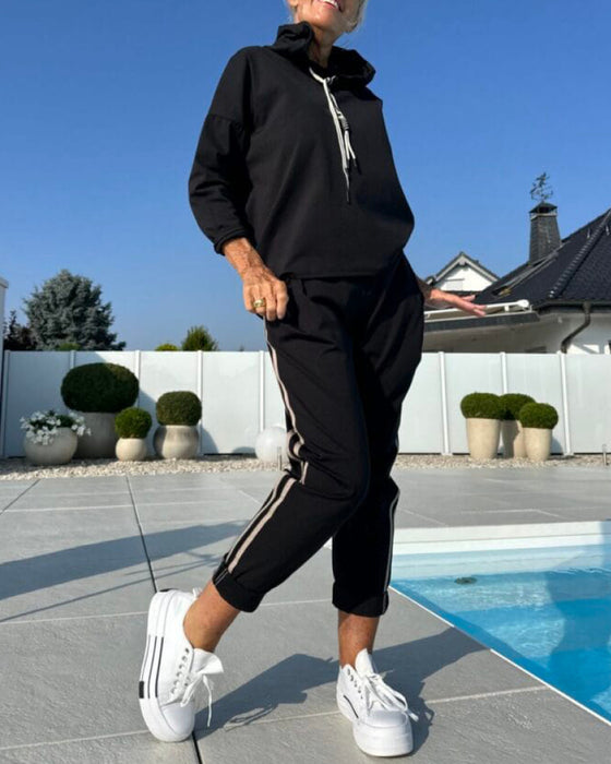 Ensemble De Deux Pièces Décontracté Avec Sweat À Capuche Et Pantalon Pour Femmes