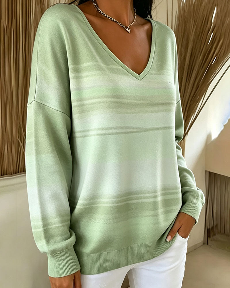 Sweatshirts Col V Manche Longue Ombre