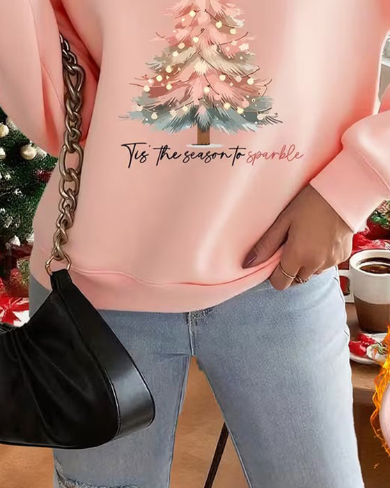 Sweat Arbre De Noël Imprimé Col Rond