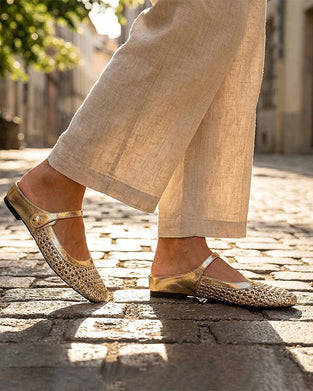 Chaussures Bout Carré Tissé Évidé
