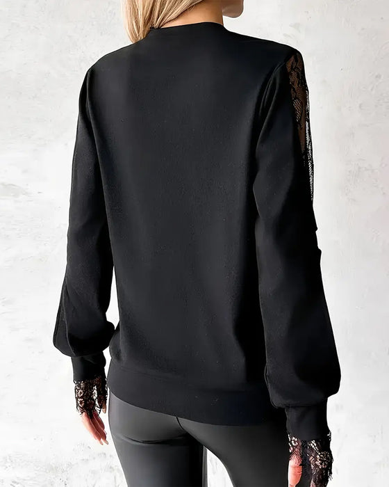 Haut Sexy avec Assemblage de Dentelle