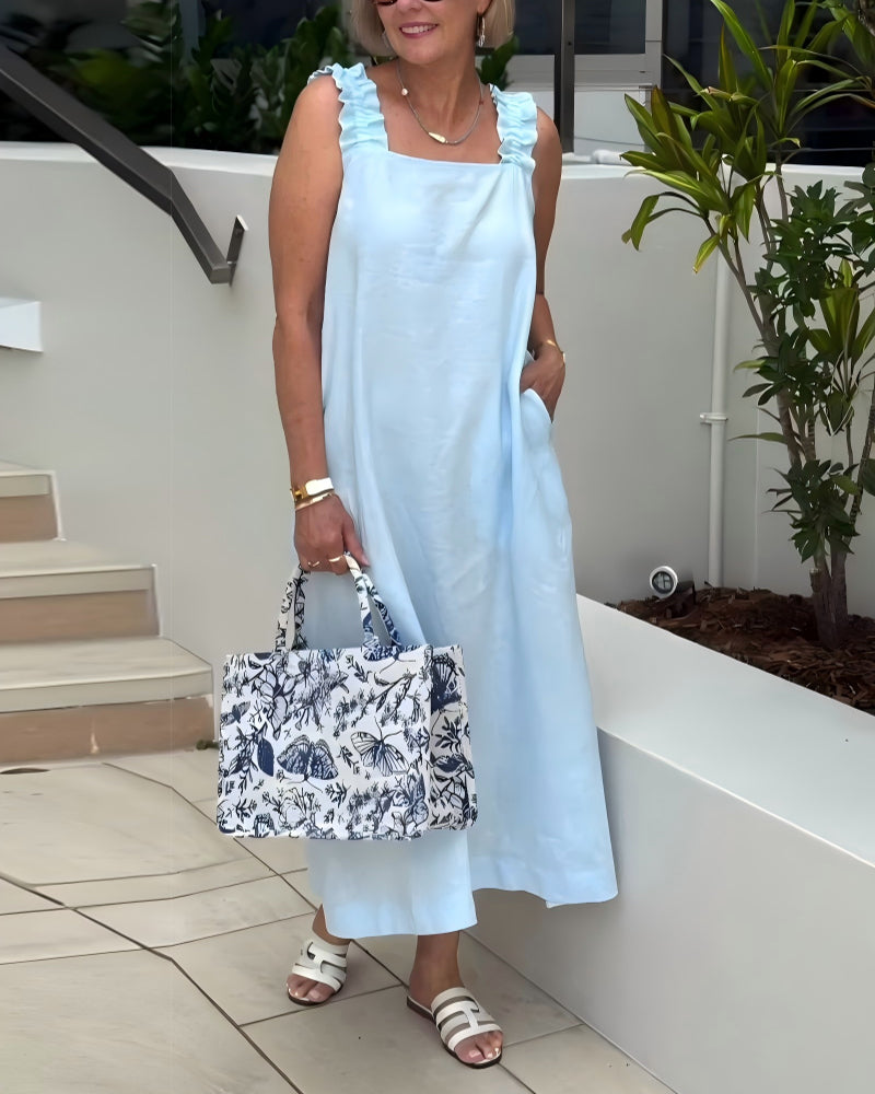 Robe Décolleté Carré Sans Manches