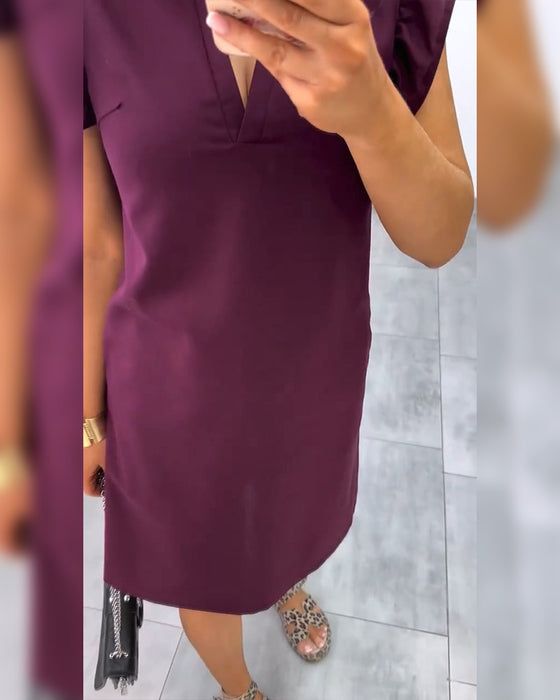 Robe Manche Volantée Droit