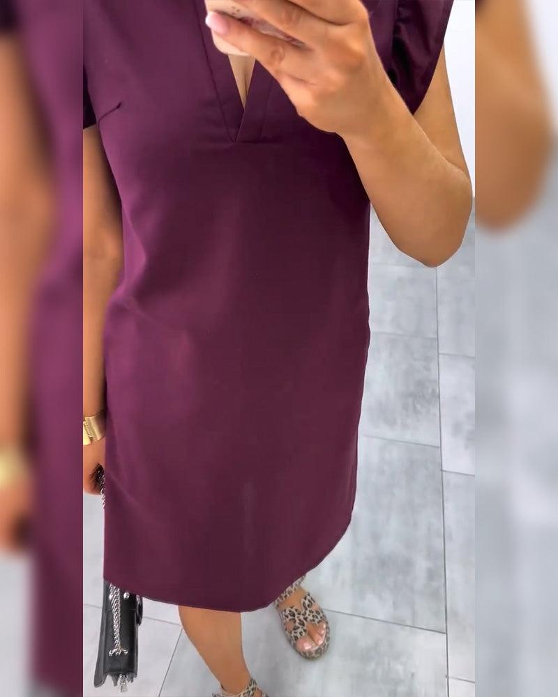Robe Manche Volantée Droit