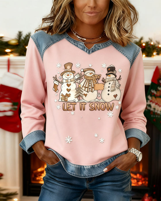 Swearshirt À Imprimé Patchwork Jean