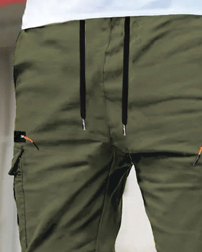 Pantalon Homme Poignet Élastique Unie Décontracté