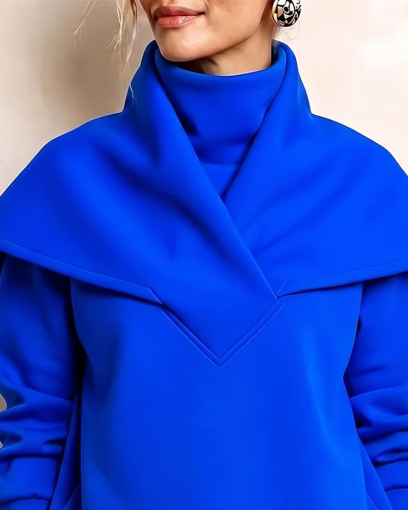 Sweat-Shirt Double Couche Col Roulé