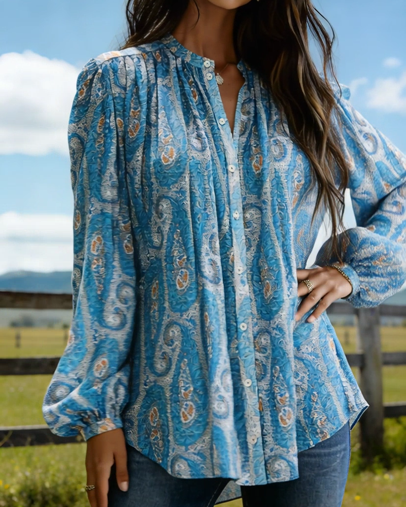Blouse Boho Fleur de Cajou Imprimé