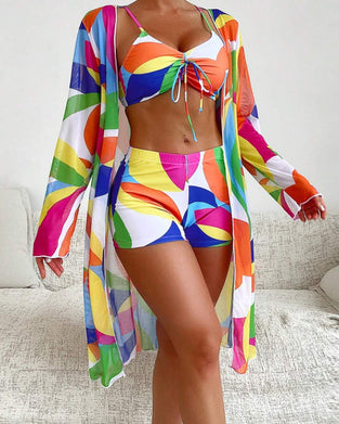 Maillot de Bain Coloré Trois Pièces