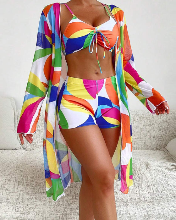 Maillot de Bain Coloré Trois Pièces