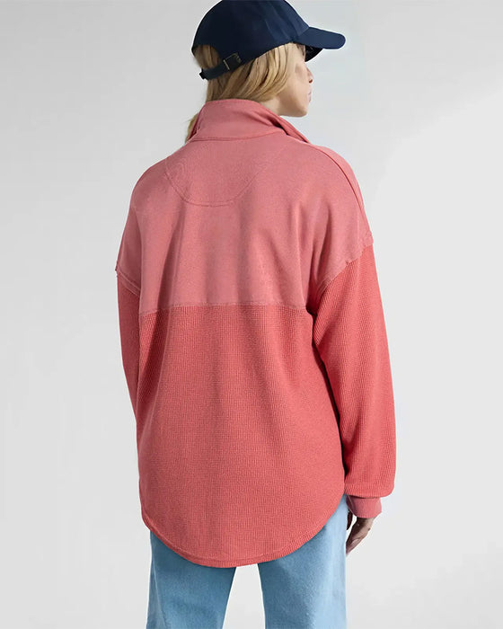 Sweatshirt Demi Fermeture Éclair Gaufré Patchwork