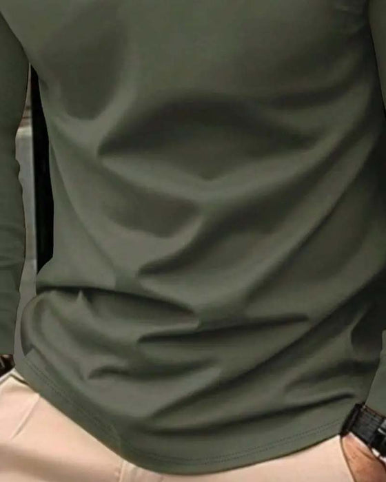 T-Shirt Col En V Côtelé Unie Homme