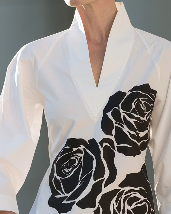 Blouse Col V Imprimé Floral