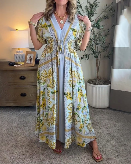 Robe Imprimé Floral Col V Ligne A