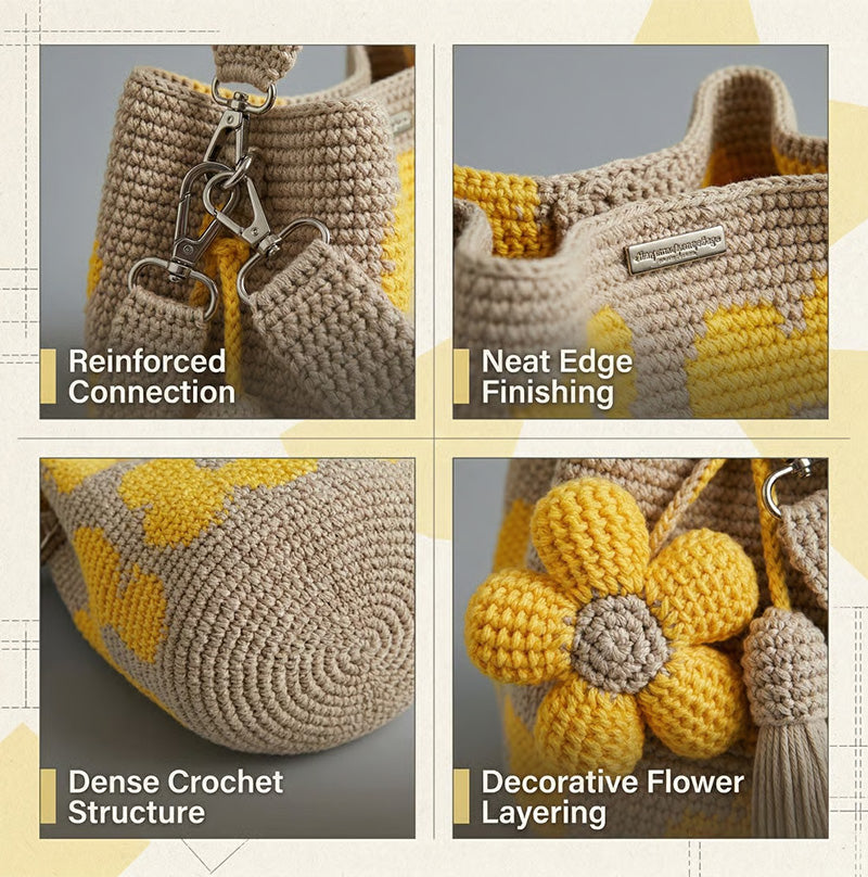 Sac Fleur Crochet Tote