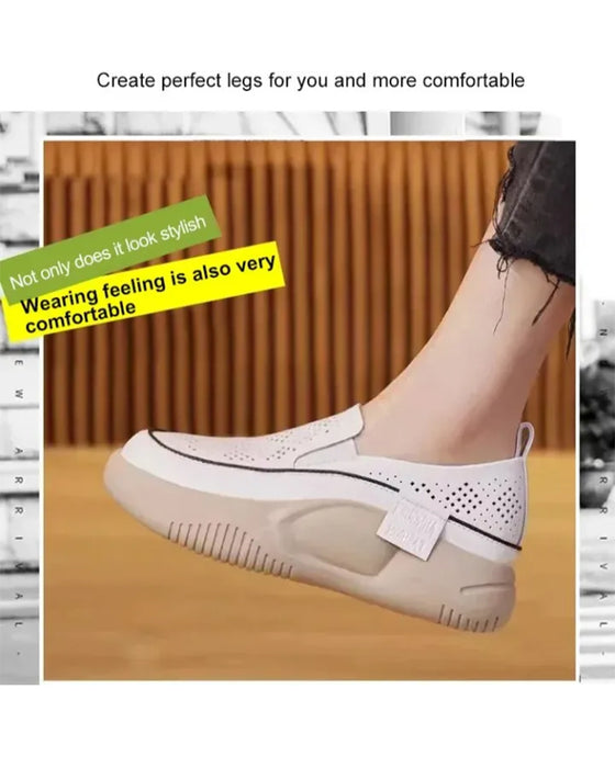 Chaussures Semelle Épaisse Femme Évidé Mocassins Bout Rond Capuchon