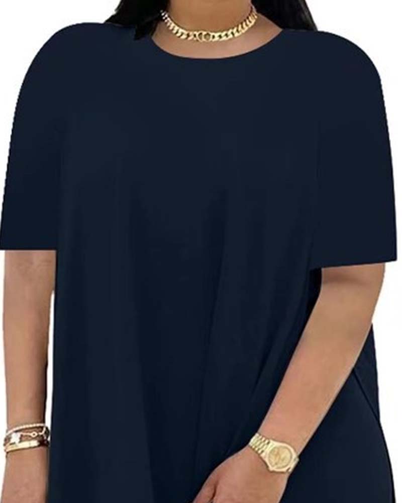 Ensemble Uni Ample Manches Courtes Pantalon