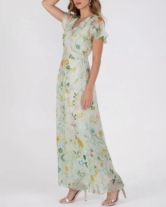 Robe Volant Florale Imprimé
